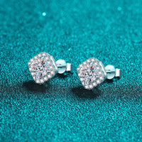 Solitaire Princess Cut Moissanite Studs Earrings-EM041