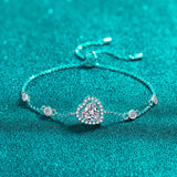 Clear Silver Heart Bracelet