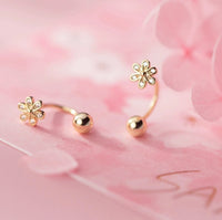 Small flower drop Screw back Studs Earrings - ESB018