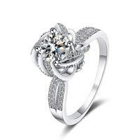 Moissanite Spring Twist Flower Solitaire Engagement Ring- RM061