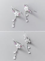 Pink Flower Crawler Earrings -EOS012