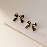 Cute Black Bow Studs Earrings - SS070