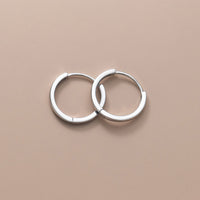 Classic Silver Huggie Earrings-SH046