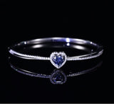 Moissanite Diamond Bracelet; Blue Sapphire Moissanite Bracelet-BM010