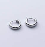 Thickness Classic Silver Huggie Earrings-SH060