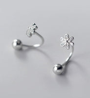 Small flower drop Screw back Studs Earrings - ESB018