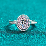 Moissanite Pink Rose Oval Engagement Ring- RM068