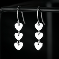 Bright Polish Heart Hook Dangle Earrings-SS040