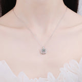 Pink Square Moissanite Necklace - NM005