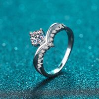 V Shape Statement Rings-Wedding Rings-4-prongs solitaire rings- RM035