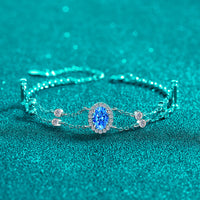 Moissanite bracelet women Blue