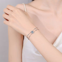 Moissanite bracelet women clear stone BM012