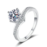 Moissanite ring set in sterling silver digital