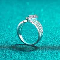 Princess Cut Moissanite Crown Shape Diamond Ring-RM047