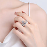 Princess Cut Moissanite Crown Shape Diamond Ring-RM047