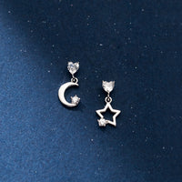 Silver Star Earrings in silver color