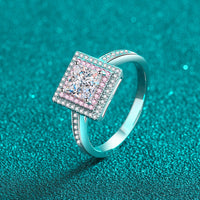 moissanite engagement rings Pink Square 