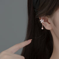 no piercing ear cuff earrings on modeling rose gold 