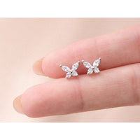 Crystal CZ Butterfly stud Earrings