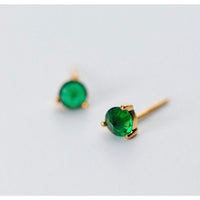 Small Emerald Green Studs Earrings