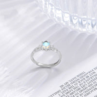 Moonstone Solitaire Slim Band Rings