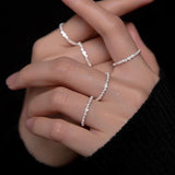 Sparkling Silver /Shining Slim Band Rings