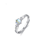 Moonstone Solitaire Slim Band Rings