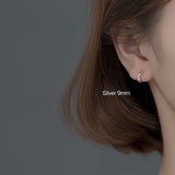 Plain Silver Tiny Small Medium Huggie Earrings
