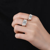 Mens Wedding Ring; groom ring; wide bands Moissanite couple rings-RM029