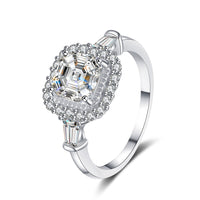 2ct Asscher Cut Moissanite Engagement Ring-RM032