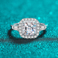 2ct Asscher Cut Moissanite Engagement Ring-RM032