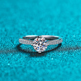 Moissanite Engagement Ring, 4-prong Solitaire Ring- RM031